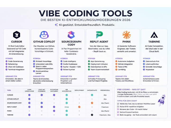 Vibe Coding Tools – Die besten KI-Entwicklungsumgebungen 2026