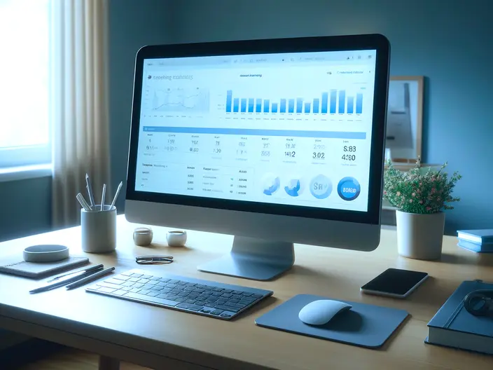 Strategische Online-Marketing-Planung mit Laptop und Datenanalyse